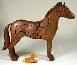 Chapman Puzzle Horse in Walnut made in USA at Hardwood Artisans in Culpeper, Virginia