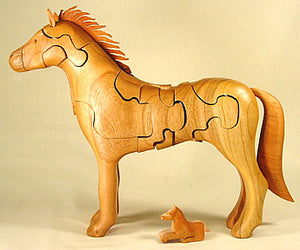 Chapman Puzzle Horse in Cherry made in USA at Hardwood Artisans in Charlottesville, Virginia