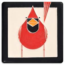 Motawi Art Tile Male Cardinal made in USA at Hardwood Artisans in Culpeper, Virginia