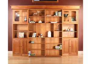 Library Wall Bed custom modern bedroom furniture, sliding bookcases and pull-out bed made to last by Hardwood Artisans, VA
