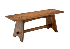 Nantucket Bench in Walnut features indoor solid wood furniture you'll love Made in Virginia, Made in America, Made in the US