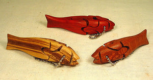 Chapman Wood Fish Keyrings made in USA at Hardwood Artisans in Arlington, Virginia