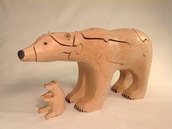 Chapman Puzzle Polar Bear in Maple made in USA at Hardwood Artisans in Culpeper, Virginia