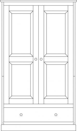 Shaker Armoire by Hardwood Artisans is able to be customized, a movable wardrobe with doors and shelves for linens or clothes