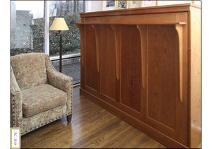 Side Panel Wall Bed available in red oak, birch, maple, cherry, mahogany, curly maple, or 1/4 sawn white oak hardwood in VA