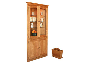 Simply Beautiful Corner Cabinet in Natural Cherry, or hutch, proves as a good solution with style where space is limited