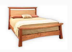 Glasgow Bed in assorted solid woods features Arts & Crafts influenced bedroom furniture by Hardwood Artisans in VA, MD, & DC