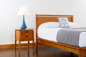 Susan Bed with Susan Nightstand classic hardwood bedroom furniture made by Hardwood Artisans in the Springfield Virginia area