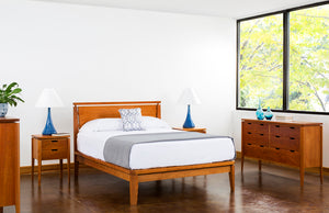 Susan Bed, Mattress, Nightstand, Dresser & Armoire quality bedroom suite handmade by Hardwood Artisans in Vienna Virginia